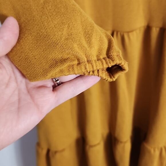 Max +Ash Mustard Yellow/Goldenrod Tiered Dress, NWT, Small - Picture 4 of 7